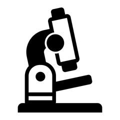 Poster - microscope solid icon, clinical research concept. vector graphics. laboratory magnifying, test sign 