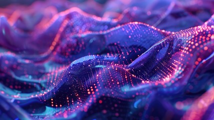 Fototapete - Discover a stunning digital artwork featuring colorful abstract waves that create a dynamic and vibrant visual experience. Perfect for modern design.