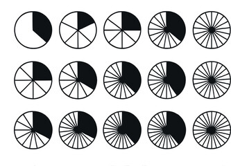 Poster - Collection of simple colorful pie charts for data visualization and infographics