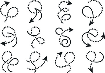 Poster - Creative twisted curved arrows set for design projects and diagrams