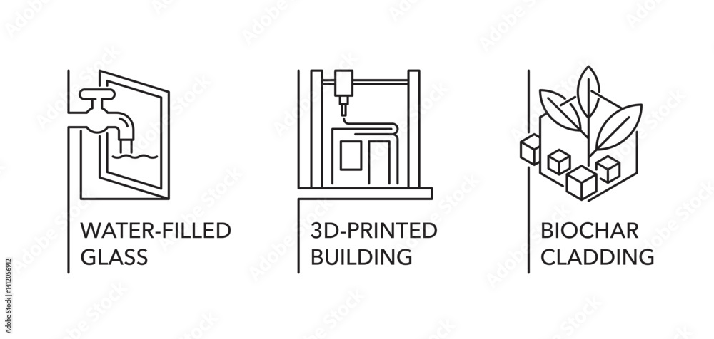 Innovative construction materials. Water-filled glass, 3D-printed ...