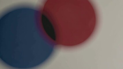 Poster - Dynamic overlapping circles: abstract blur motion in primary colors