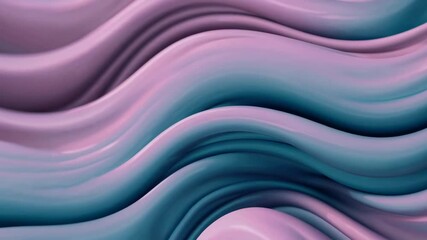 Poster - Dynamic fluid flow: smooth pastel waves in motion inspiring tranquility and elegance