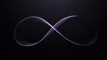 infinity symbol, glowing purple, dark background, abstract design, website banner