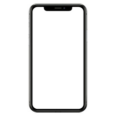 Poster - Blank Smartphone Screen with Black Border on White Background, isolated on transparent background.