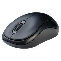 Poster - Black Wireless Computer Mouse on White Background, isolated on transparent background.