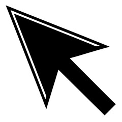 Poster - Black 3D arrow icon pointing up in origami style for business and web design