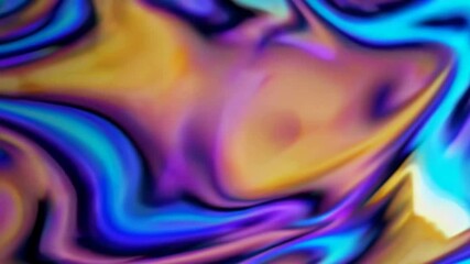 Poster - Vivid liquid rainbow waves flowing in mesmerizing abstract motion