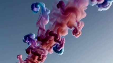 Poster - Vivid swirling clouds of colorful ink dancing through the air