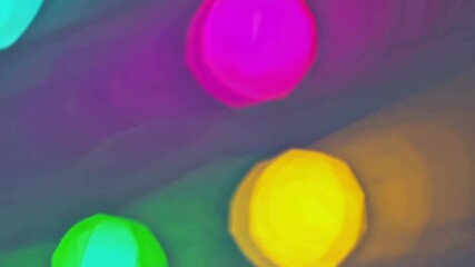 Poster - Vibrant circular lights in multicolored motion with abstract blurred patterns