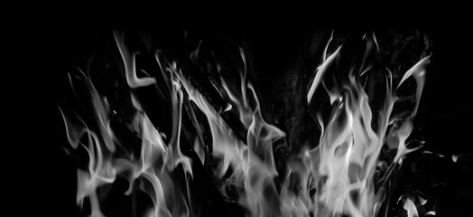 Wall Mural - panoramic view blurred fire on isolated background. perfect explosion effect for decoration and cove