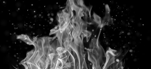 Wall Mural - panoramic view blurred fire on isolated background. perfect explosion effect for decoration and cove
