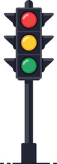 Wall Mural - traffic light with red yellow and green signals flat design urban street vector illustration