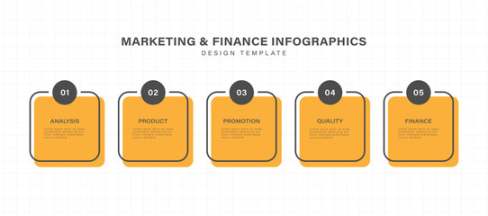 Poster - Infographic 5 Steps or Options for business presentations or reports