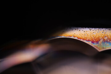 Poster - Perfect liquid edge, bright rainbow, waves motion, bubbles background, bubbles connection, phenomenal abstraction, perfect glossy shapes, minimalistic science