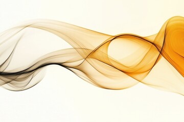 Poster - This artwork features elegant flowing waves in orange and black tones, set against a soft background. It embodies movement and sophistication, perfect for modern design usage.