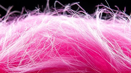 Poster - Abstract pink and white fibers against a black backdrop create a dreamlike texture