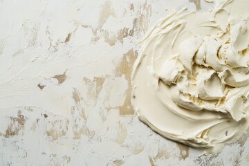 Aufkleber - Creamy texture on a textured background creates a minimalist and appealing visual with smooth and rough elements contrasting for visual interest.