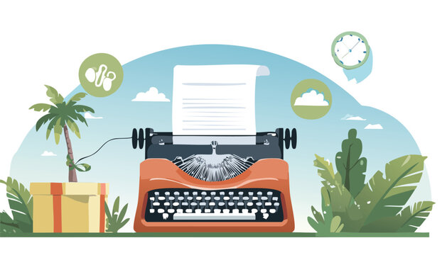 Tomorrowland, the text is typed in a vintage typewriter; writer workplace concept for your design