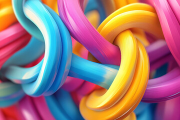 Poster - 3d render liquid background, rainbow colors created ai generative montage