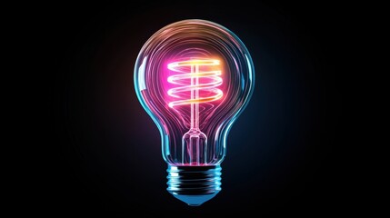Poster - A glowing lightbulb filled with swirling, vibrant colors against a deep black background.