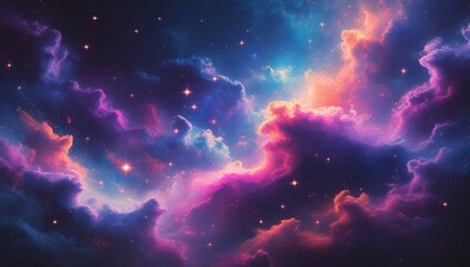 Wall Mural - Cosmic abstract with galactic dust and stars.