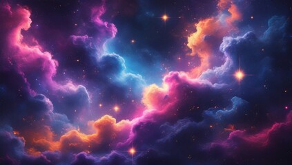 Wall Mural - Cosmic abstract with galactic dust and stars.