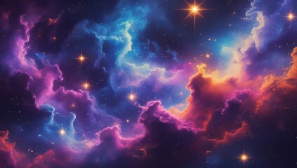 Wall Mural - Cosmic abstract with galactic dust and stars.
