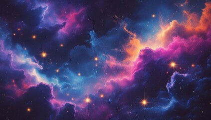 Wall Mural - Cosmic abstract with galactic dust and stars.