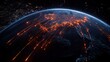 © zuni - Earth with global network of fire lines radiating from major cities