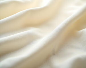Poster - Elegant ivory fabric close-up showcasing delicate folds and soft texture creating a luxurious and versatile background for various design applications