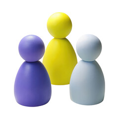 Poster - Abstract Minimalist 3D People Icons Isolated on Transparent Background