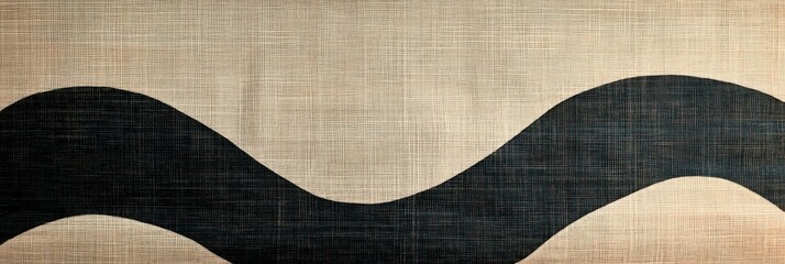 Poster - Sophisticated abstract textile design with wavy contrast patterns and textures