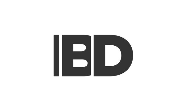 IBD logo design template with strong and modern bold text. Initial based vector logotype featuring simple and minimal typography. Trendy company identity.