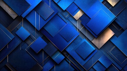 Leinwandbilder - Abstract background with blue rectangles and sharp modern edges