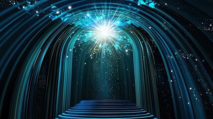 Aufkleber - Abstract background with circular blue light burst