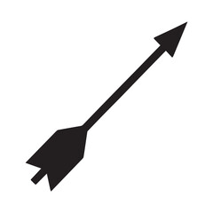 Fototapete - A simple, black silhouette of an arrow. The arrow is oriented diagonally, pointing to the upper right.