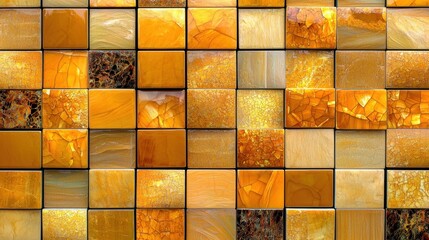 Aufkleber - Abstract mosaic of yellow tiles with subtle texture and depth