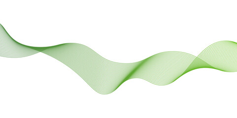 Poster - abstract blue and green gradient wavy flowing line blend background.transparent horizontal green wav