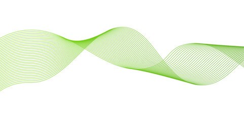 Fototapete - Abstract blue and green gradient wavy flowing line blend background.Transparent horizontal green wave on white.Colorful vector background.green wave melody lines on white background,
