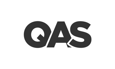 Poster - QAS logo design template with strong and modern bold text. Initial based vector logotype featuring simple and minimal typography. Trendy company identity.