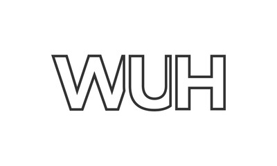Poster - WUH logo design template with strong and modern bold text. Initial based vector logotype featuring simple and minimal typography. Trendy company identity.