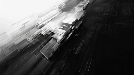 Poster - Abstract complex glitch with pixel effect in tech background use shading and glitches texture express mysterious design or complex flow with cyber object convey sense of future digital scene. AIG53.