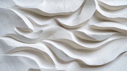 Poster - Simple white textured background with soft organic forms and subtle curves