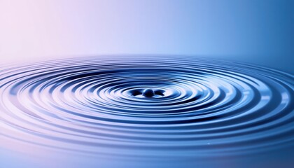 Poster - Water ripple effect in tranquil blue environment abstract visual representation calm atmosphere close-up perspective for relaxation and mindfulness