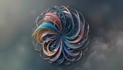 Fototapete - Dynamic swirling colorful patterns abstract digital art online gallery vivid imagery frontal perspective artistic expression