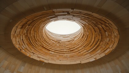 Poster - Captivating architectural design featuring a circular skylight in a modern building interior view natural light serenity and innovation