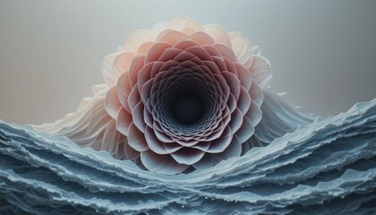 Poster - Dynamic artistic flower eruption ethereal waves digital art abstract environment aerial view nature concept