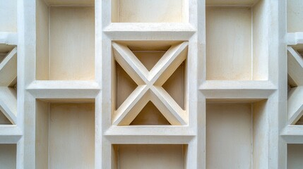 Aufkleber - White geometric mesh pattern on clean abstract background with modern style