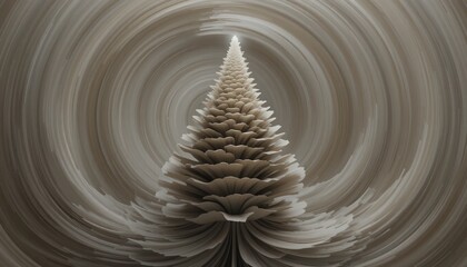 Poster - Spinning motion of a pine tree design abstract art digital creation whimsical environment close-up view nature concept
